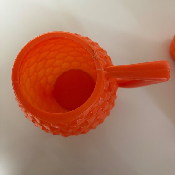 Minerware Pineapple Pitcher Cups 4 Pc Set Tiki Luau Blow Mold Style USA Vintage - Picture 7 of 9